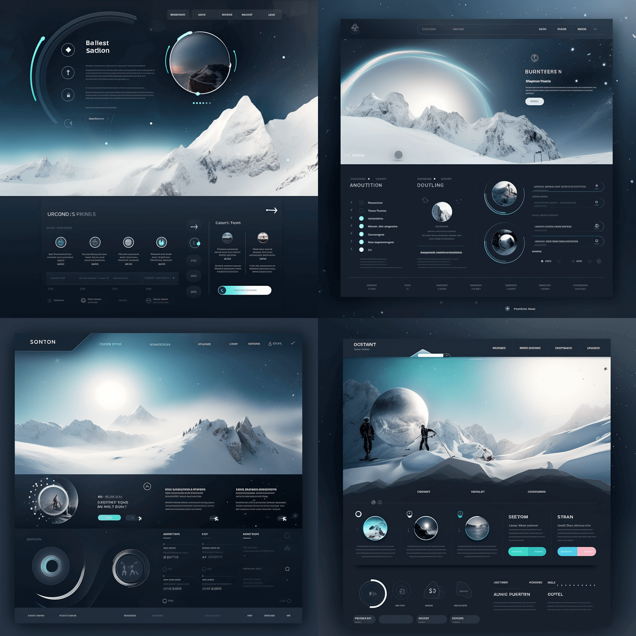 snow activity website UI Big